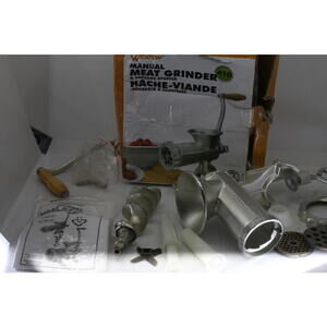 Weston #10 Manual Meat Grinder Sausage Stuffer Complete w Box & Plates